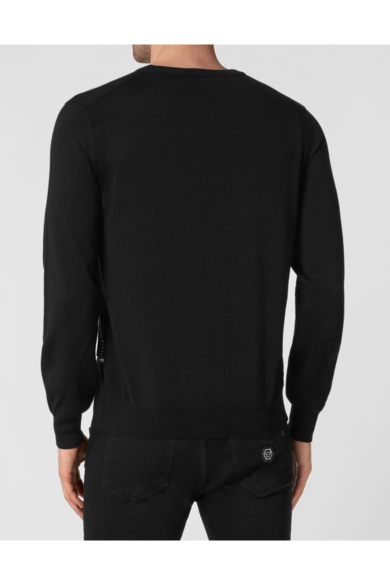 Pullover Round Neck Men, Alternate, color, black