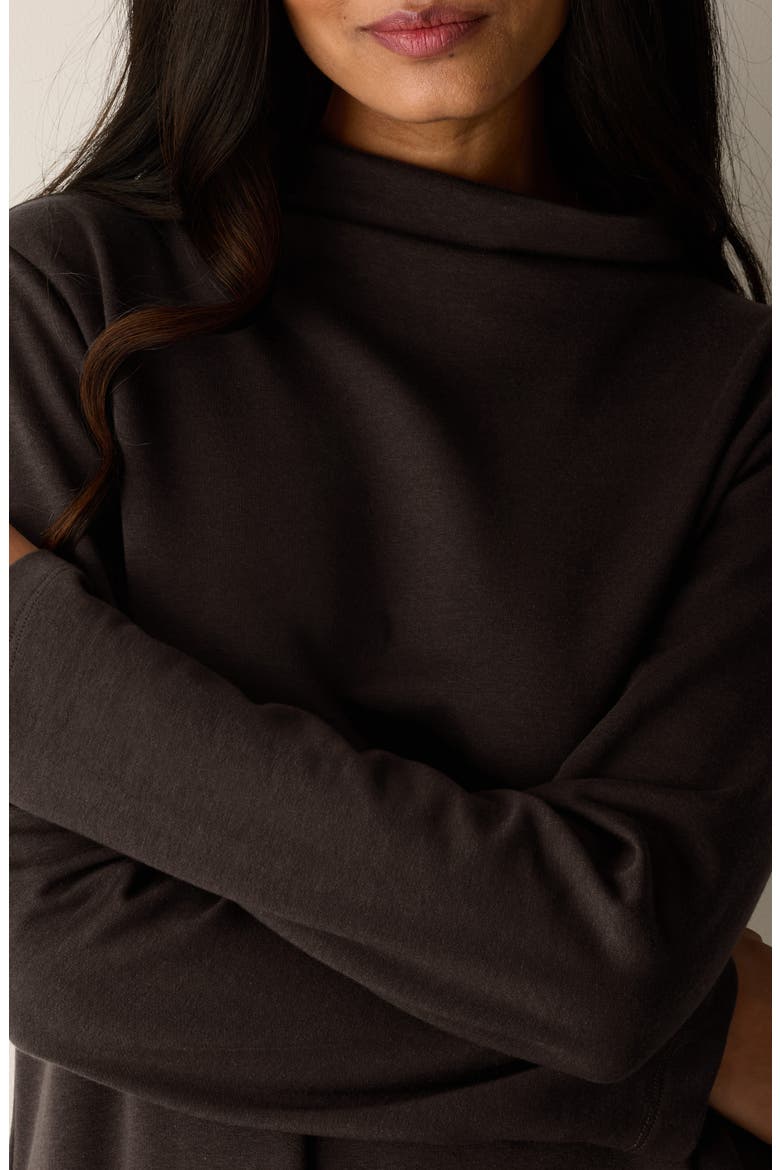 Funnel Neck Tunic Top, Alternate, color, COFFEE