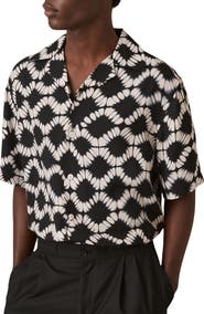 Reiss Makard Tie Dye Relaxed Fit Button-Up Shirt