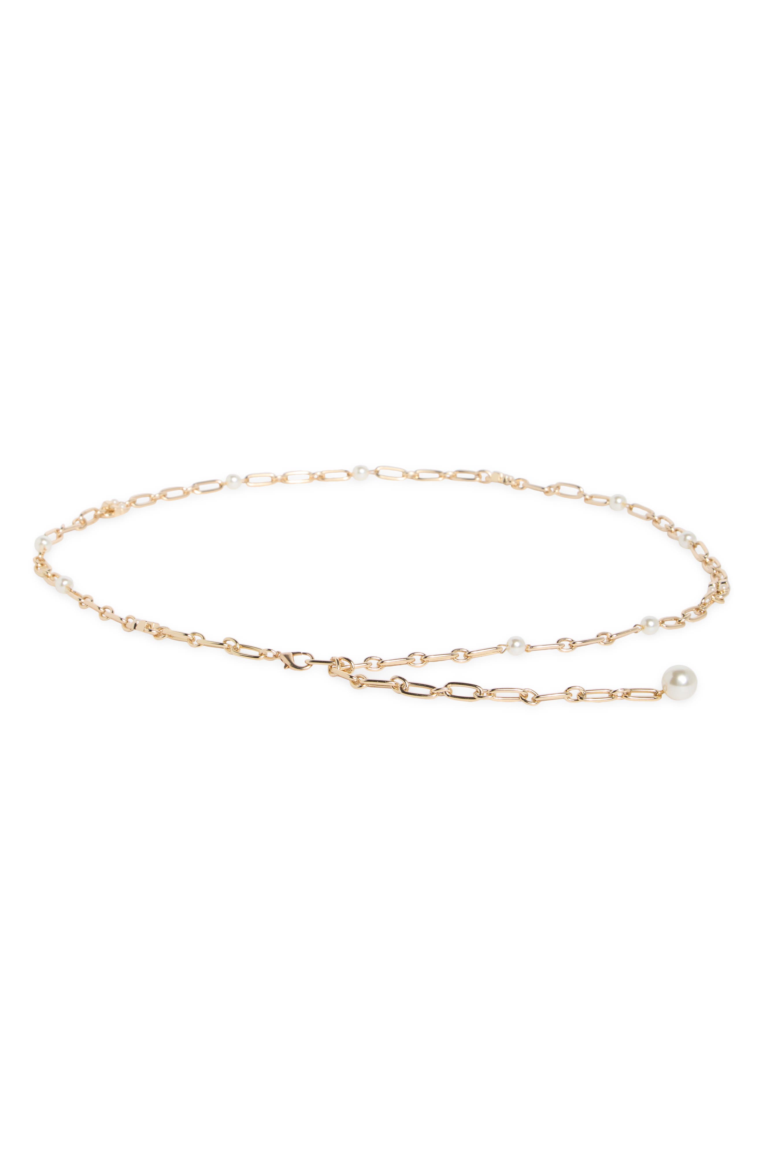 Kate Spade New York Faux Pearl Charm Chain Belt