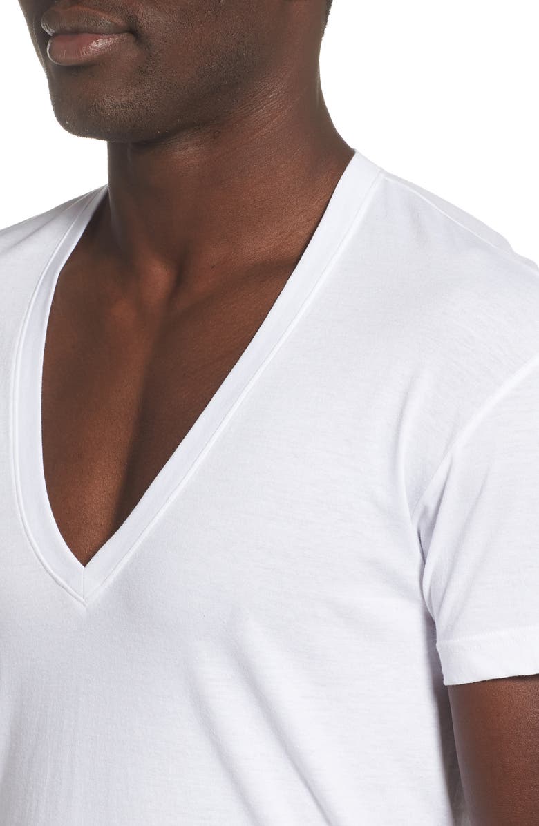 2(x)ist 3-Pack Slim Fit Deep V-Neck T-Shirt, Alternate, color, White New Logo