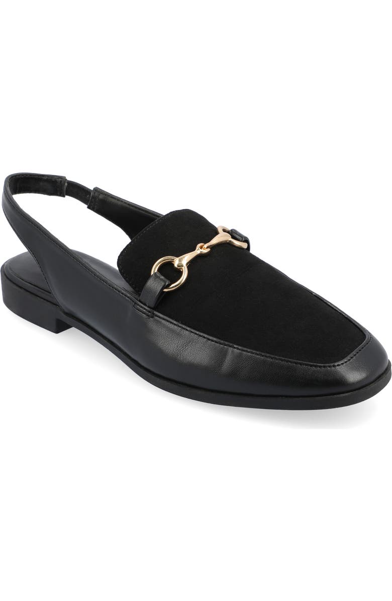 Journee Collection Lainey Slingback Flat, Main, color, Black
