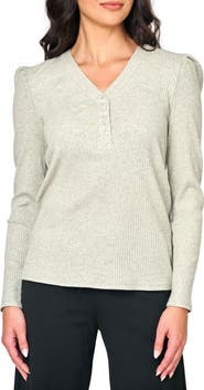 GIBSONLOOK Amelia Cotton Rib Henley