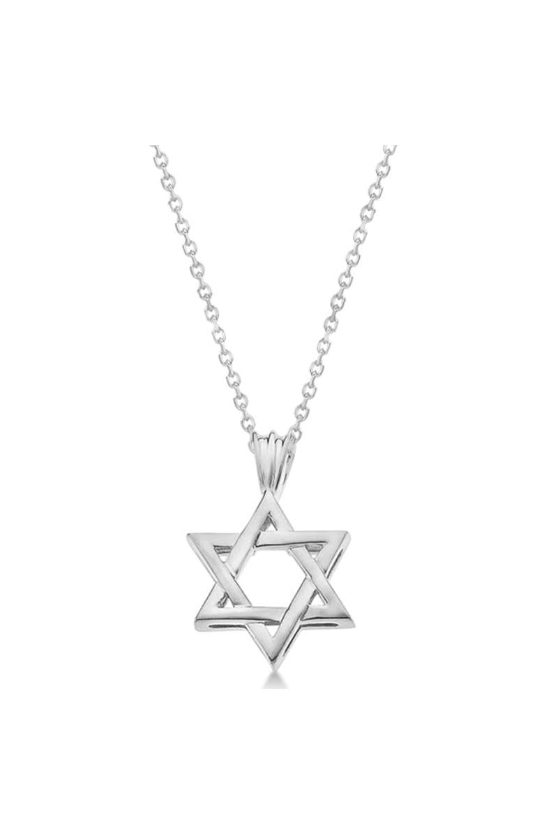 ALLUREZ Classic Jewish Star of David Pendant Necklace Solid 14k, Alternate, color, 
