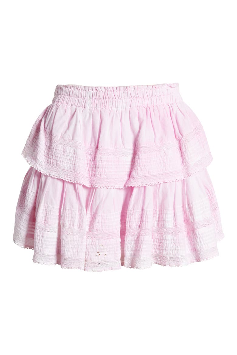 Tiered Ruffle Cotton Miniskirt, Alternate, color, PEONY PINK