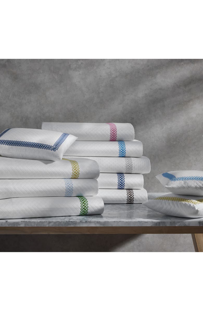 Matouk Astor Braid Matelassé Sham, Alternate, color, Silver