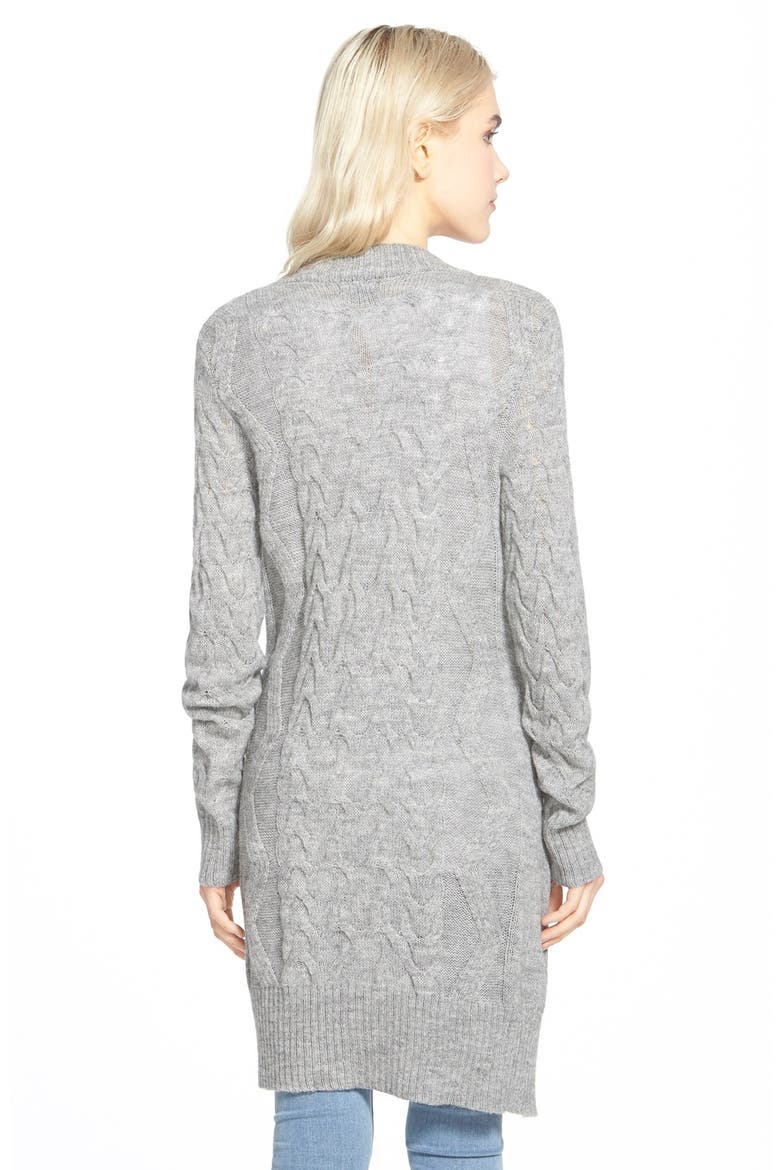 Open Front Cable Knit Duster, Alternate, color, SLATE