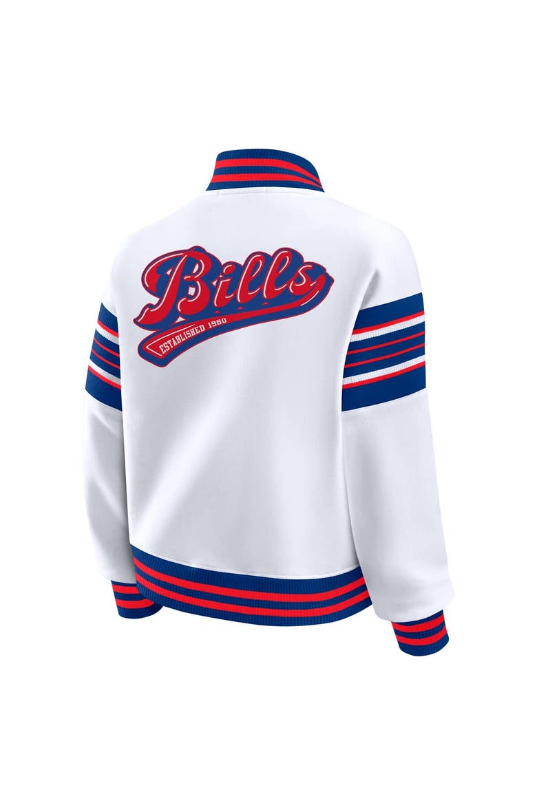 Women's WEAR by Erin Andrews White Buffalo Bills Plus Size Full-Snap Fleece Sweatshirt Jacket, Alternate, color, White