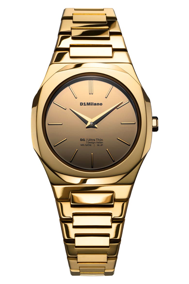 Gold Gleam Ultra Thin Bracelet Watch, 30mm, Main, color, GOLD