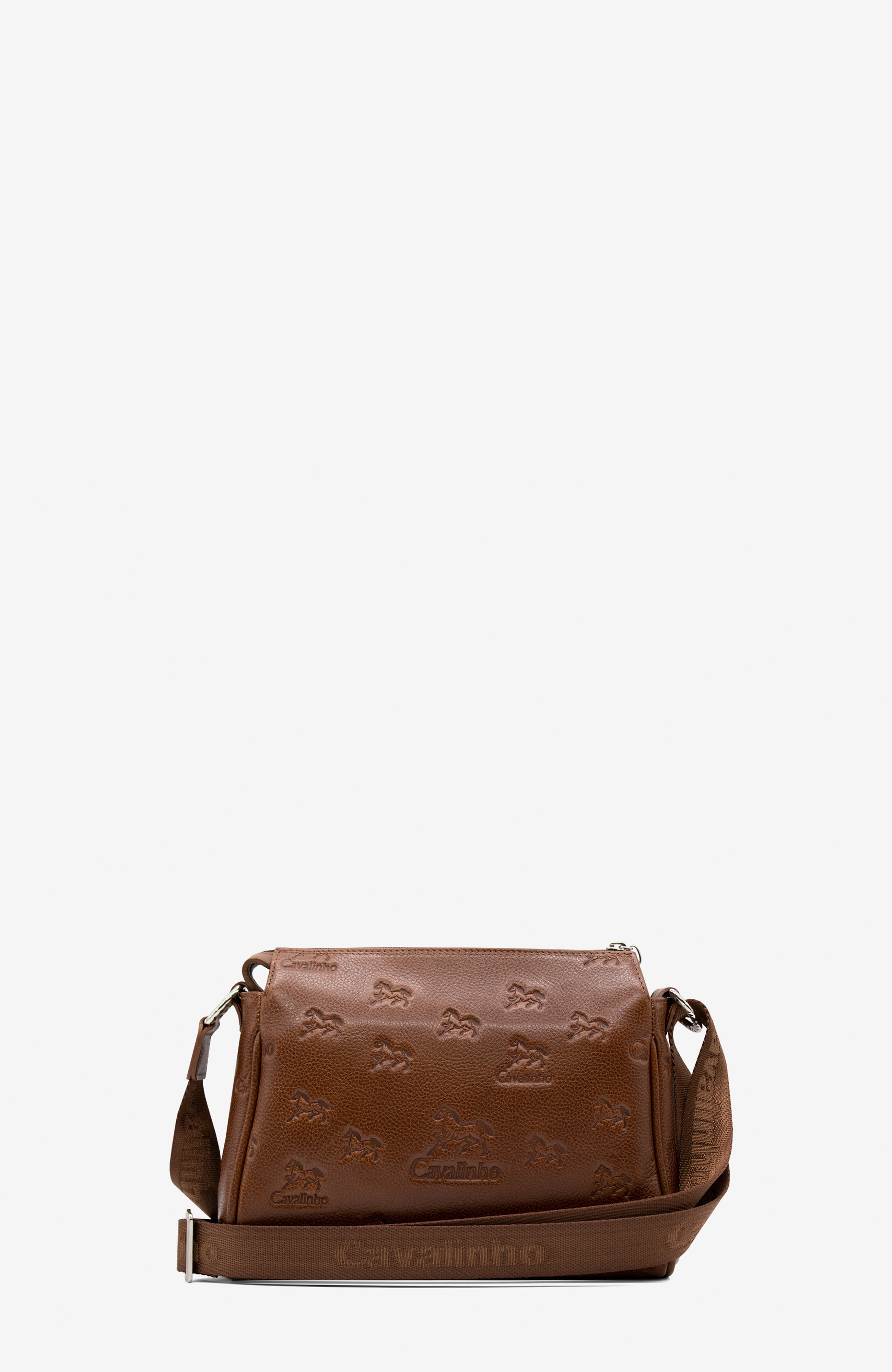 Cavalo Lusitano 373 Embossed Leather Crossbody Bag, Alternate, color, Camel Brown