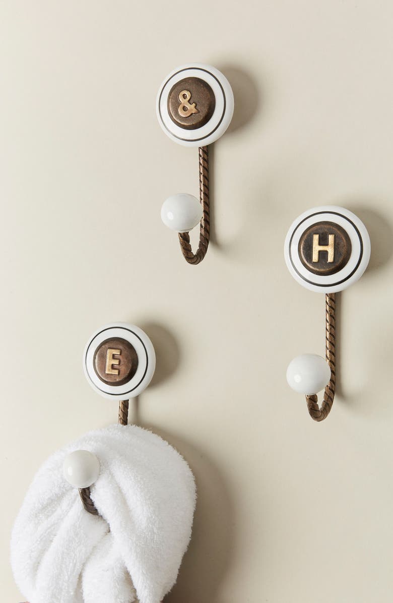 Anthropologie Home Anthropologie Cachet Monogram Towel Hook, Main, color, 