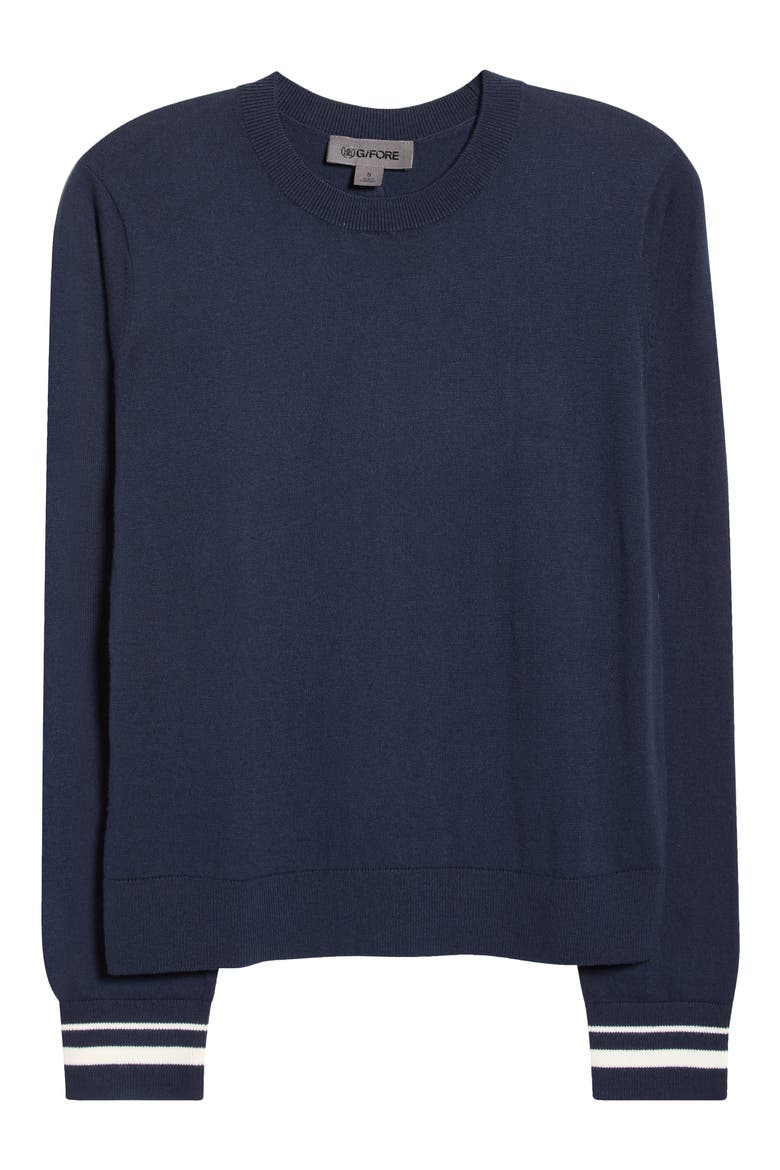 Cooling Cotton Blend Golf Sweater, Alternate, color, TWILIGHT