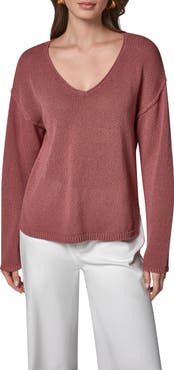 Donna Karan New York Rolled V-Neck Sweater