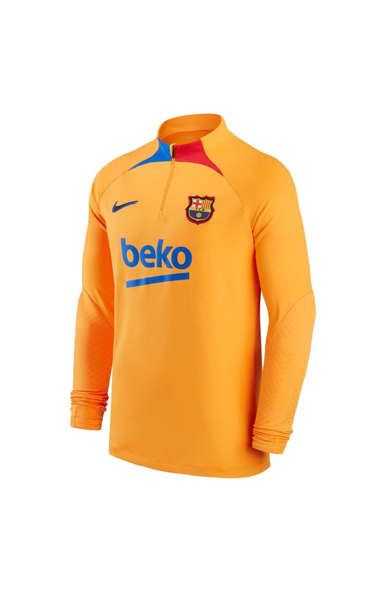 Nike Men's Nike Orange Barcelona 2021/22 Strike Drill Raglan Quarter-Zip Long Sleeve Top, Alternate, color, 