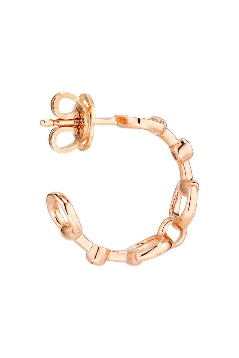 Horsebit Diamond Hoop Earrings, Alternate, color, ROSE GOLD