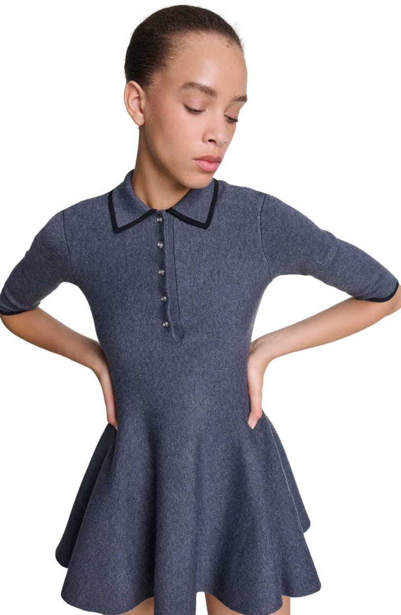 maje Mini knit dress, Alternate, color,