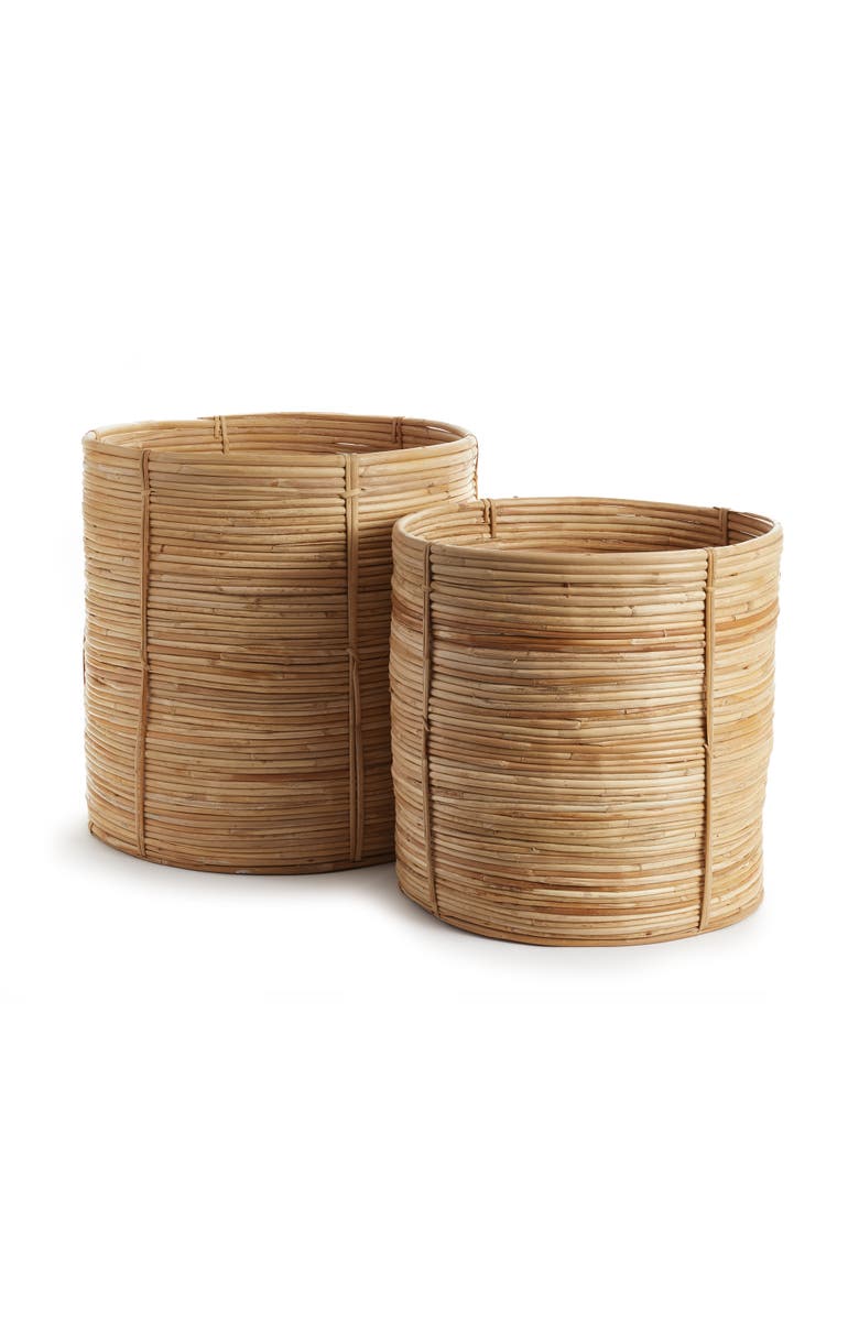 Napa Home & Garden Cane Rattan Round Tree Baskets, Set Of 2, Main, color, Beige