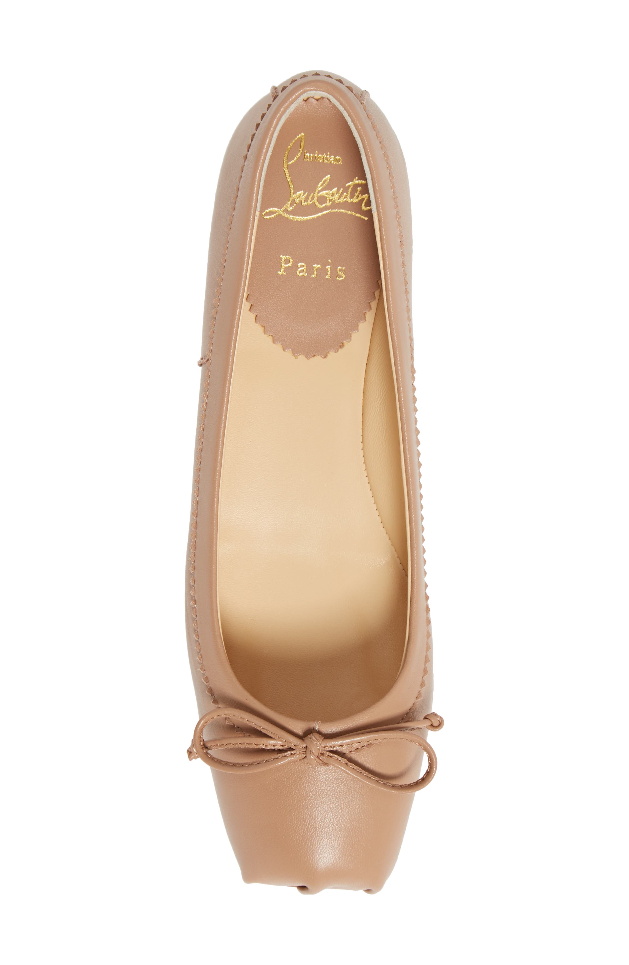 Christian Louboutin Mamadrague Square Toe Ballet Flat, Alternate, color, Nude