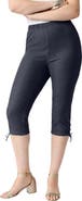 Roaman's Plus Size Comfort Stretch Lace Up Capri Jean