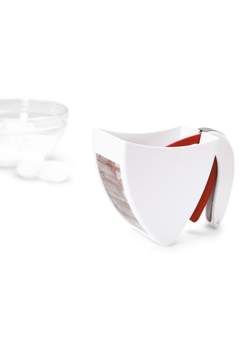 Scoop And Sift One Handed Flour Sugar Sifter, Alternate, color, White