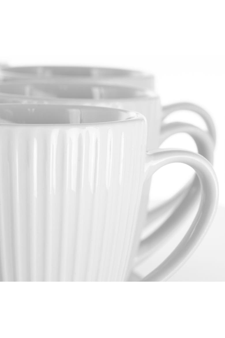 Elle 12 Piece Round Porcelain Mug Set, Alternate, color, White
