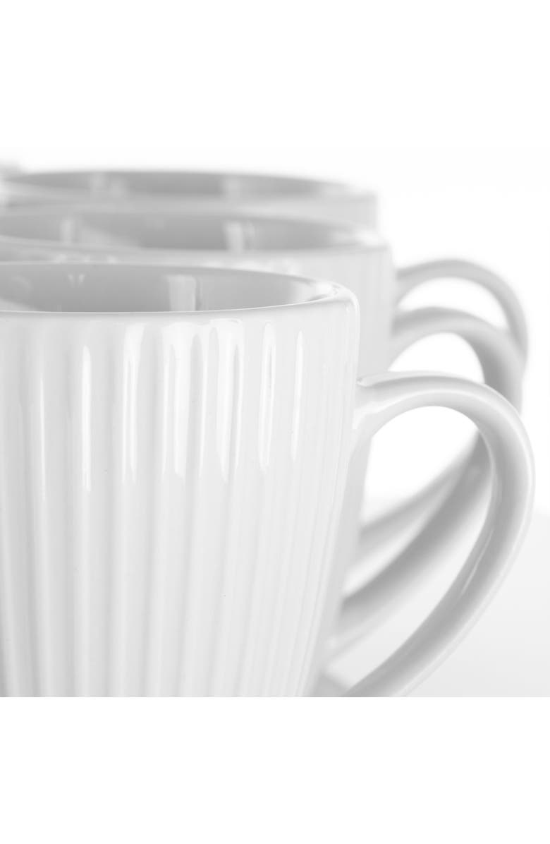 Elama Elle 12 Piece Round Porcelain Mug Set, Alternate, color, White
