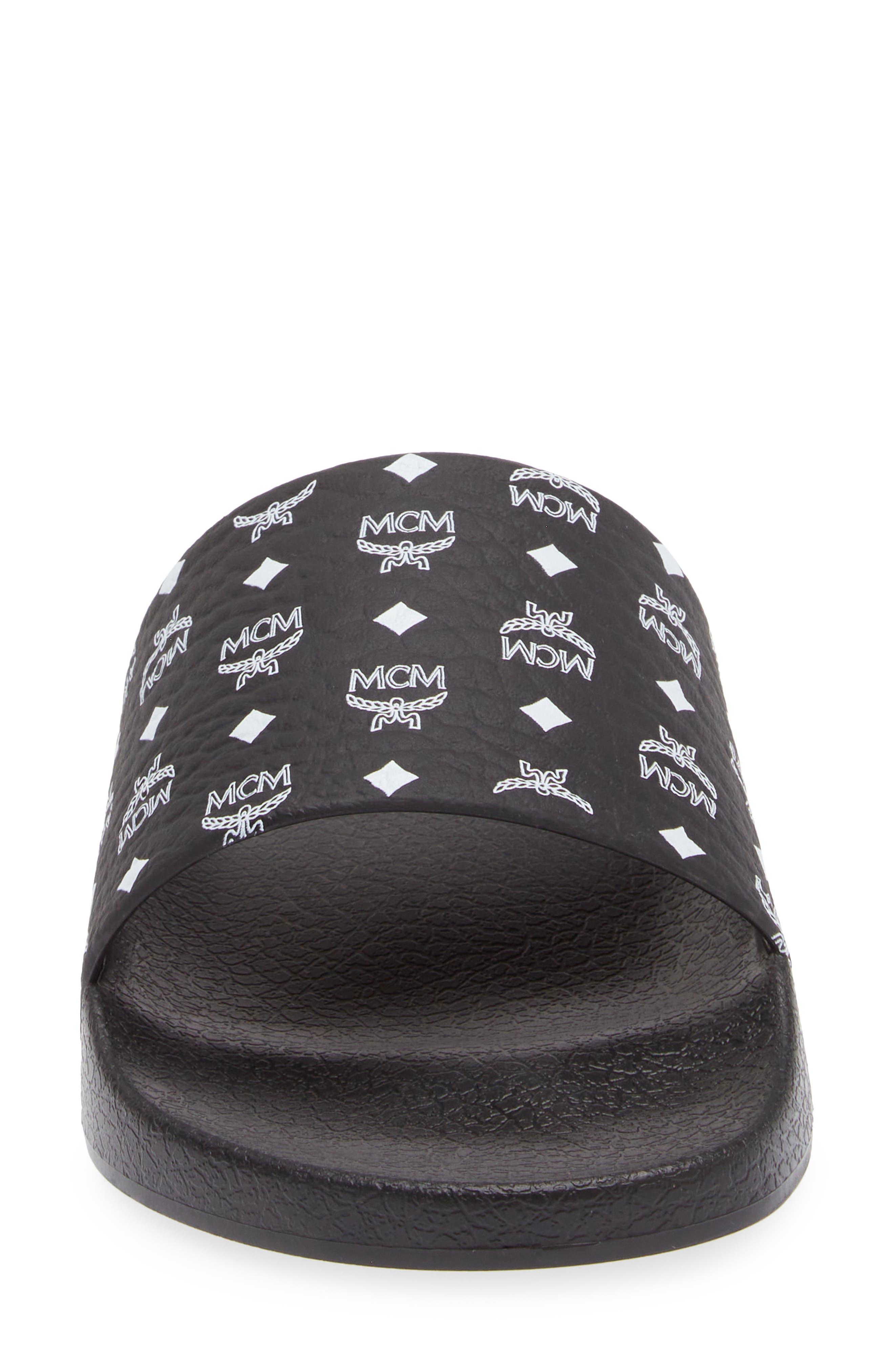 MCM Monogram Slide Sandal, Alternate, color, 