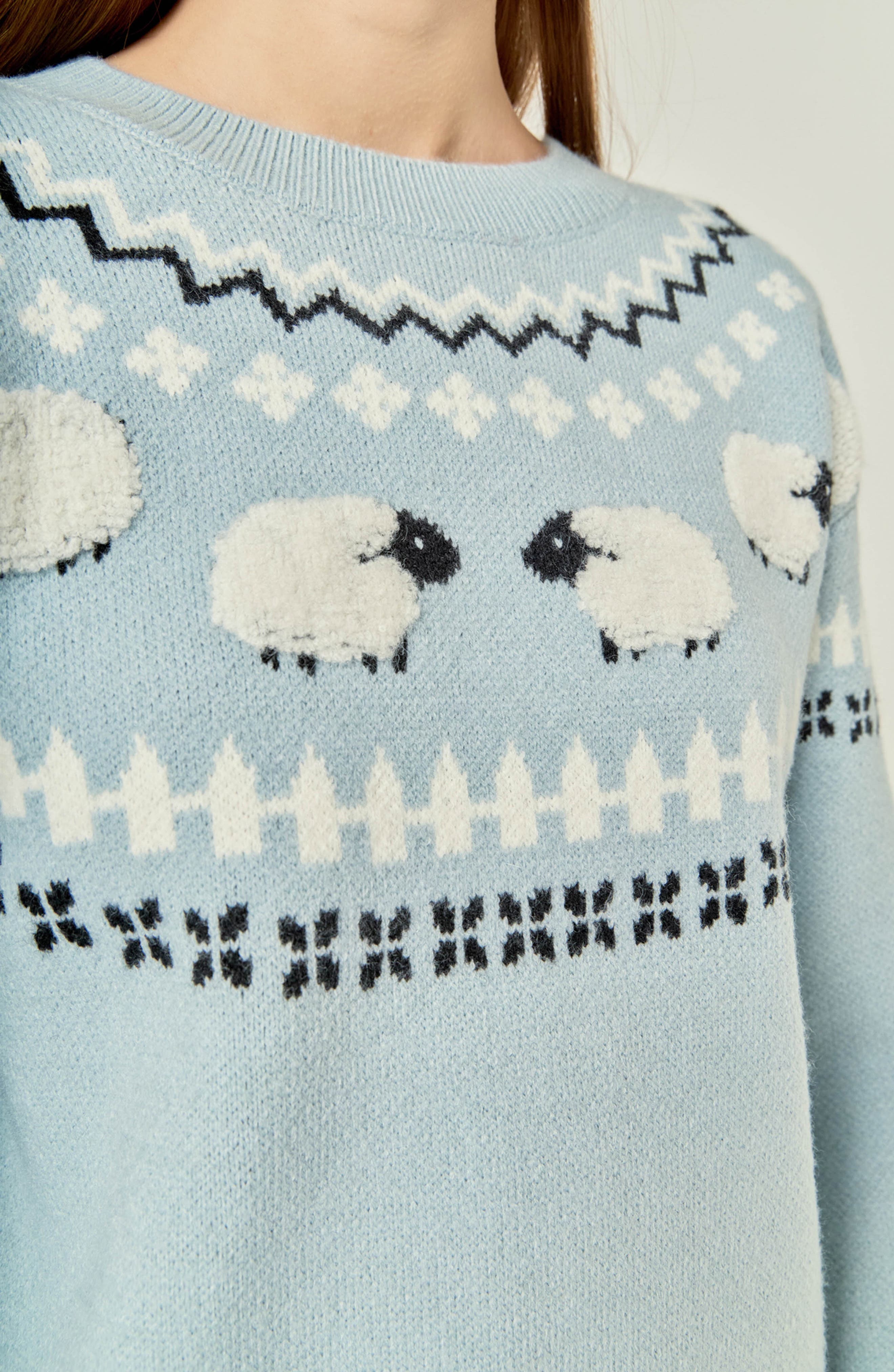 English Factory Sheep Fair Isle Sweater (Women) | Nordstrom