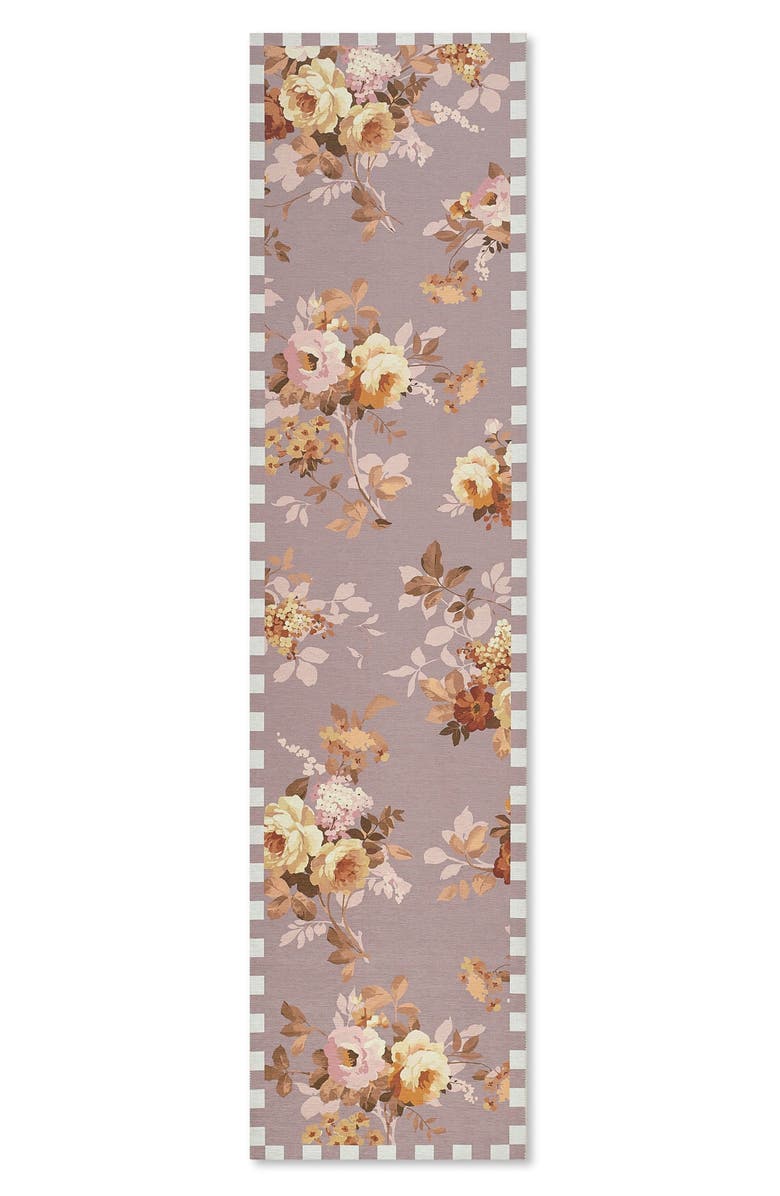 MACKENZIE CHILDS Taupe Wild Rose Washable Rug, Main, color, Taupe