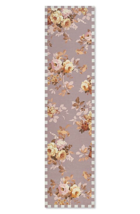 Taupe Wild Rose Washable Rug