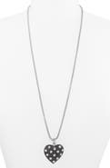 ROXANNE ASSOULIN Big Studded Wood Heart Pendant Necklace