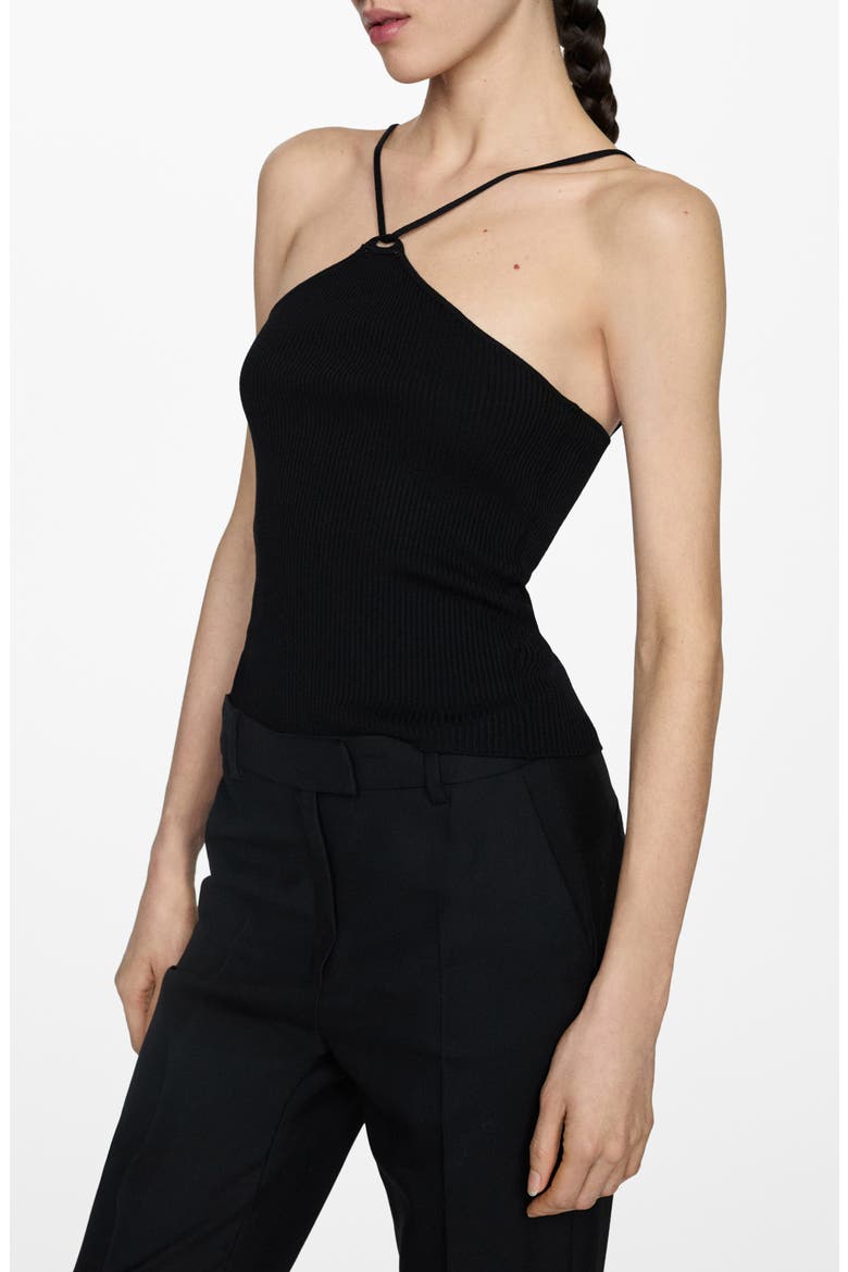 Twist Neck Knit Top, Alternate, color, BLACK