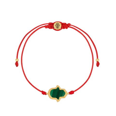 Gifted & Blessed Hamsa Malachite Red String Bracelet