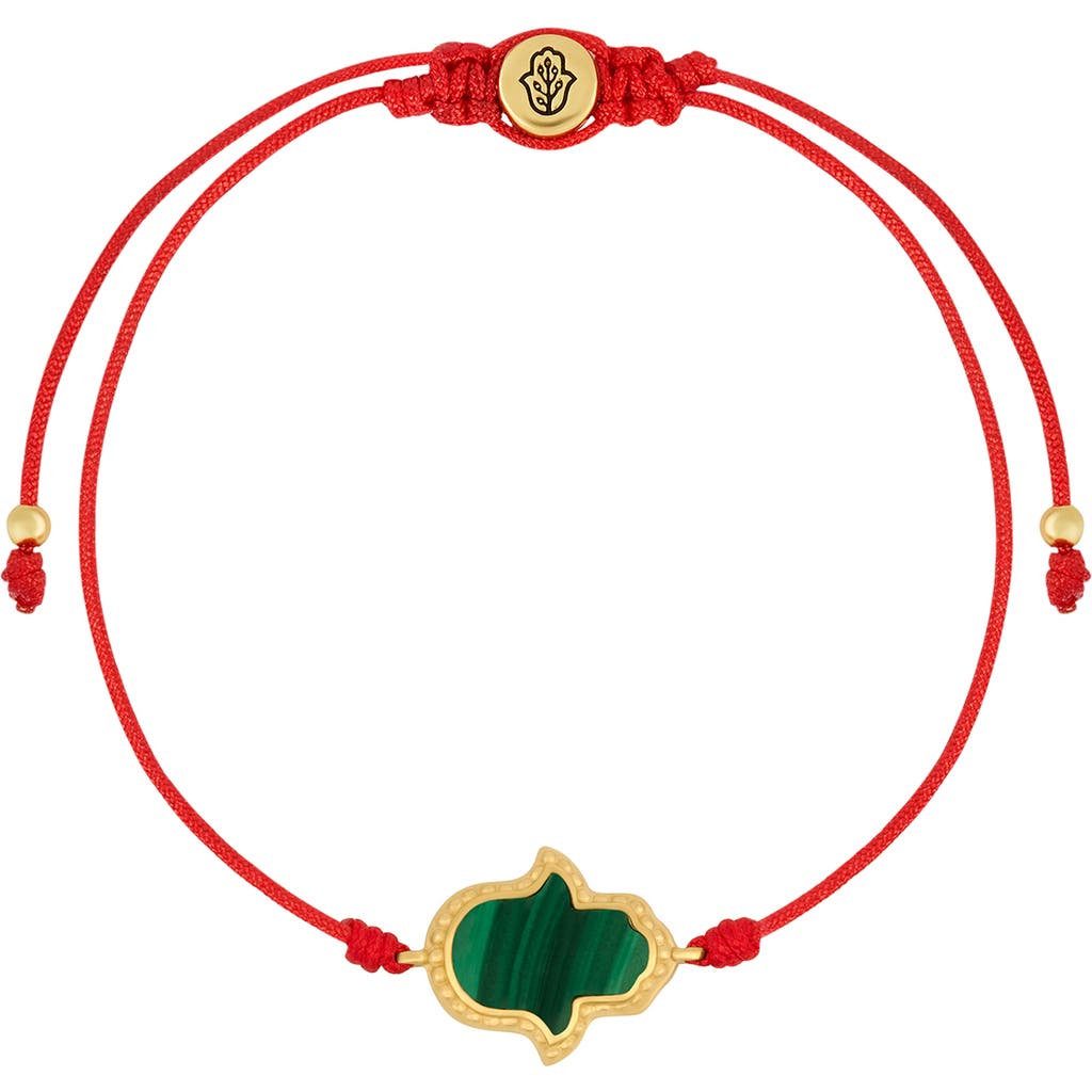 Karma And Luck Gifted & Blessed Hamsa Malachite Red String Bracelet