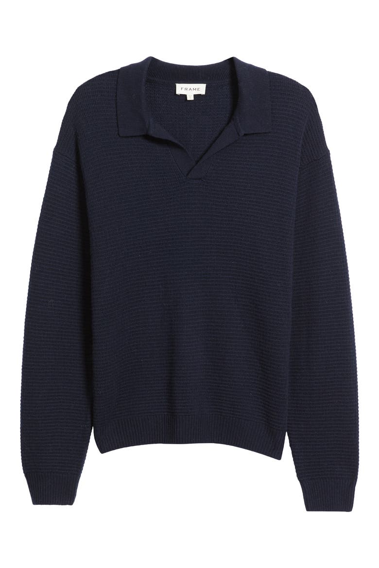 Textured Wool & Cashmere Sweater, Alternate, color, DARK NAVY