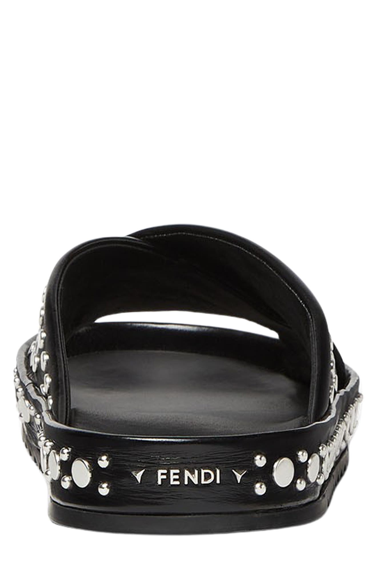 Studded Crisscross Slide Sandal, Alternate, color, NERO PALLADIO