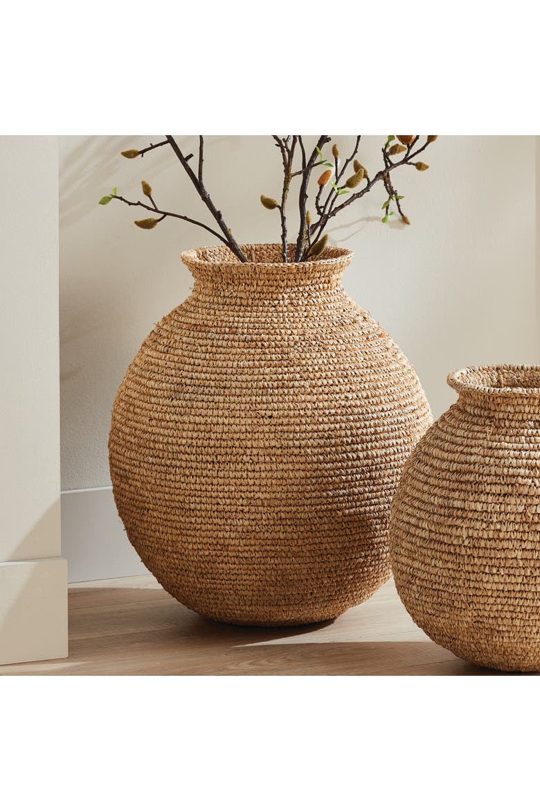 Remi Woven Vase Large, Alternate, color, Beige