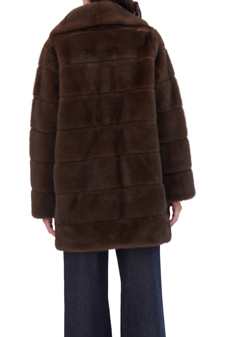 Fur-Free Mink (Faux Fur) Horizontal Stroller, Shawl Collar, Alternate, color, BROWN