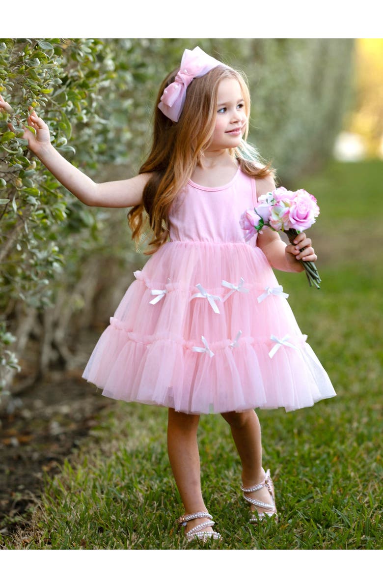 Mia Belle Girls Girls Blooming with Bows Sleeveless Tutu Dress, Alternate, color, Pink