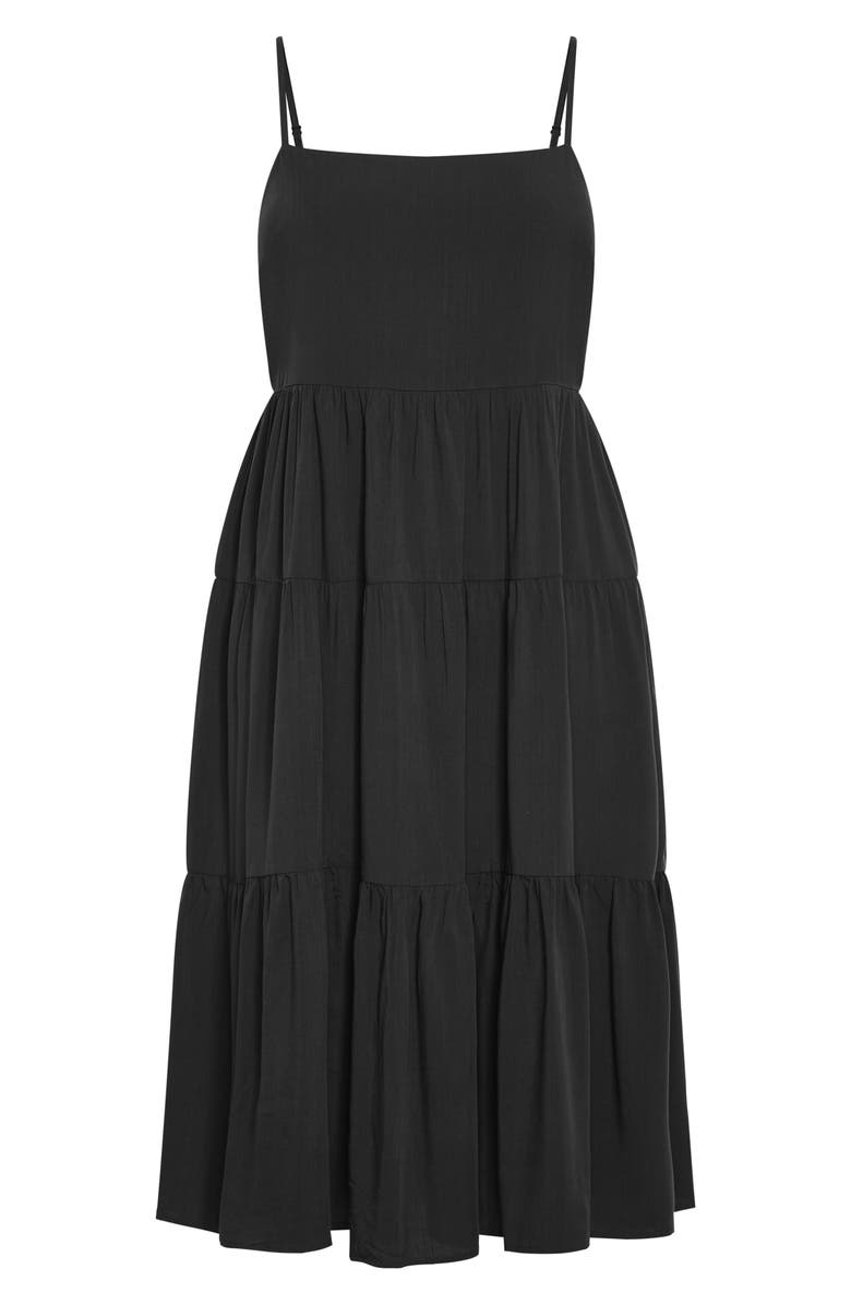 City Chic Mystic Sleeveless A-Line Dress, Alternate, color, Black