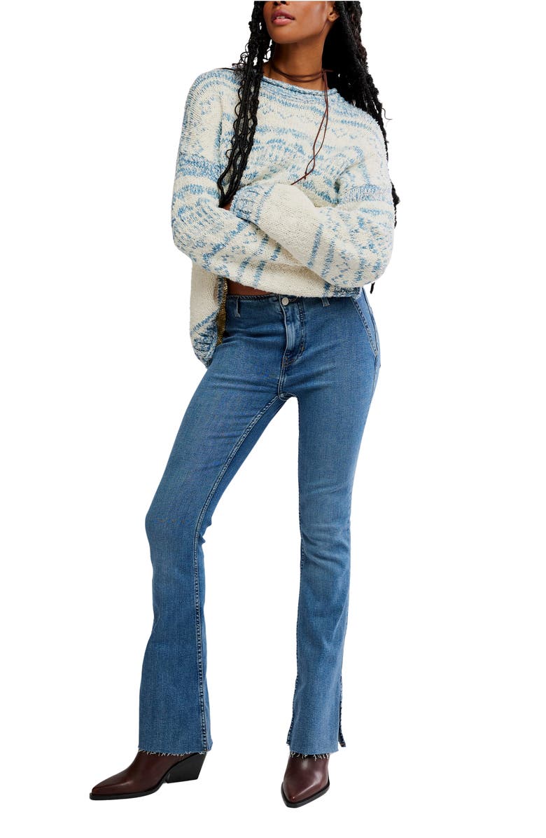 Free People Dani Oversize Cotton Blend Sweater, Alternate, color, Cloud Combo