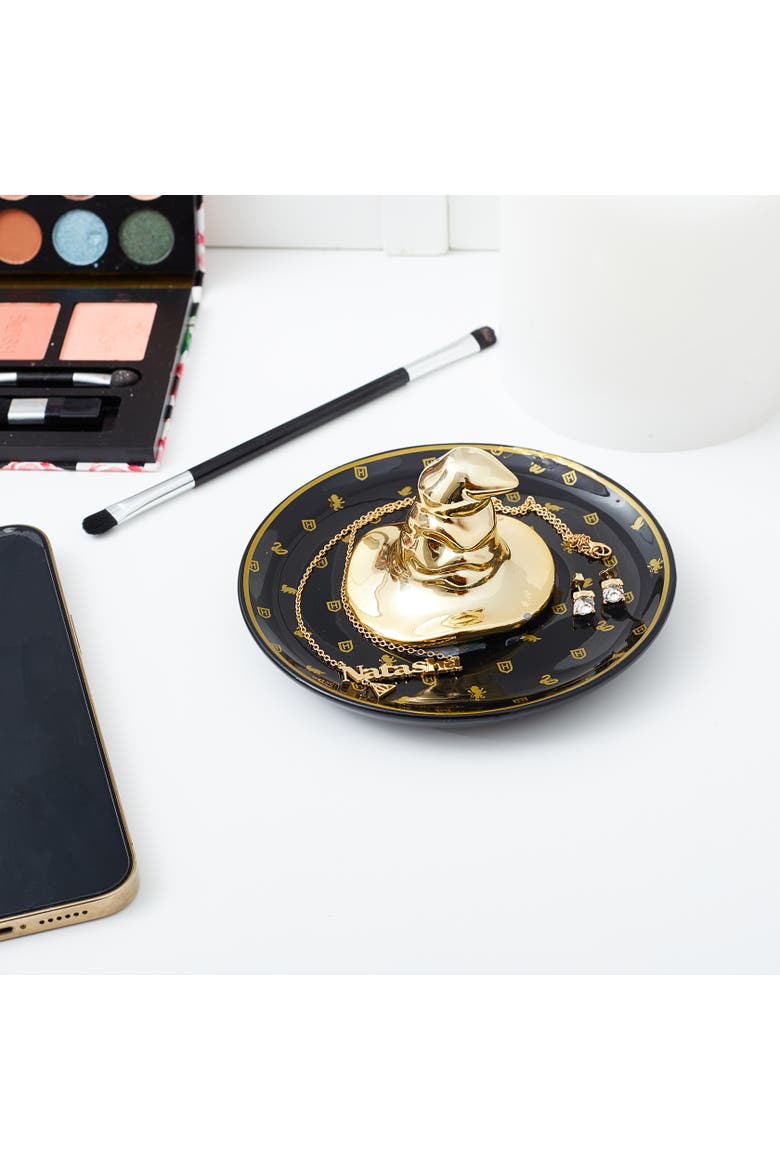 Ceramic Trinket Tray Jewelry Organizer, Alternate, color, Metallic Gold