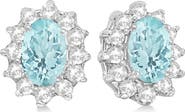 ALLUREZ Oval Aquamarine & Diamond Accented Earrings 14k