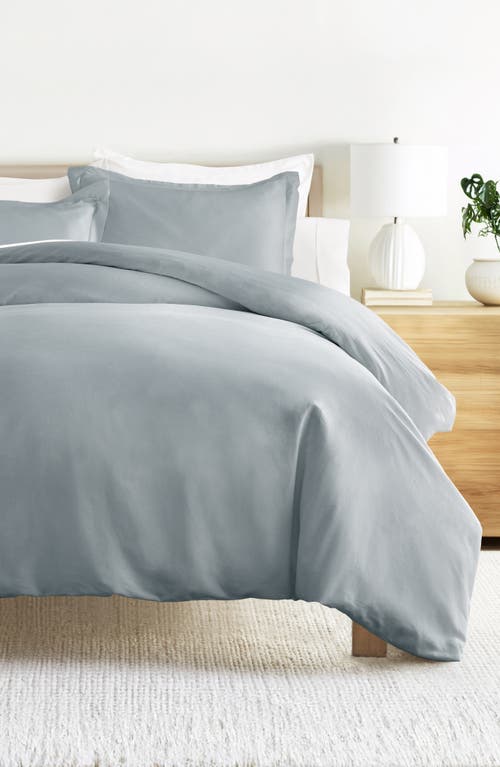 Homespun Vintage Washed Cotton Duvet Cover & Sham Set In Blue