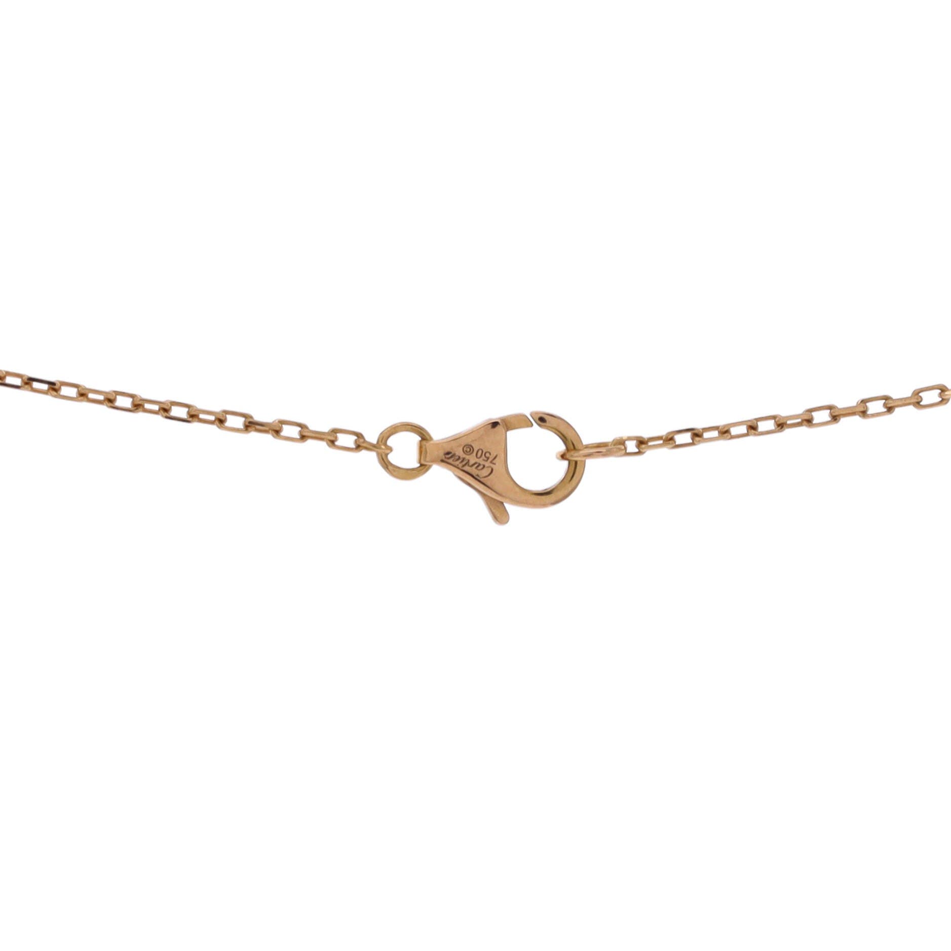 Double C de Cartier Pendant Necklace 18K Rose Gold with Diamonds, Alternate, color, Metallic Gold