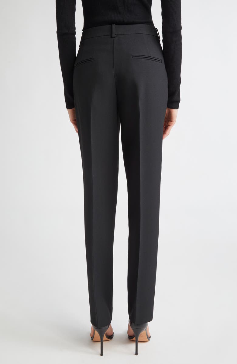Michael Kors Collection Samantha Pintuck Pleat Crepe Sablé Ankle Pants, Alternate, color, Black