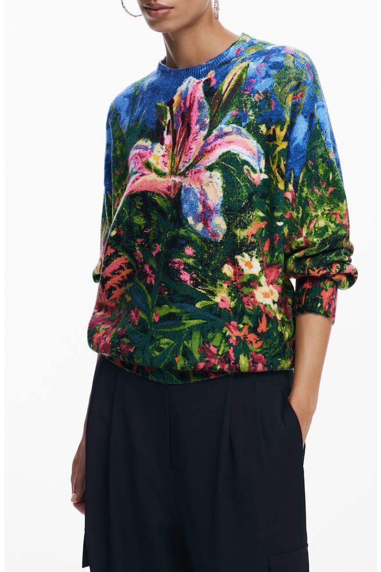 Print Pullover, Main, color, BLACK MULTI