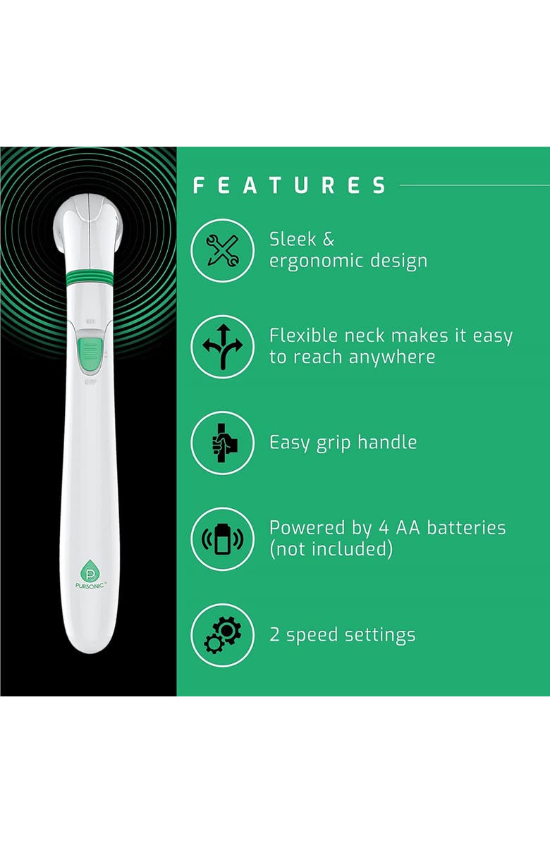 PURSONIC Wooden Foot Massager, Collapsible Wireless Footbath, 
Portable Handheld Massager, Alternate, color, White