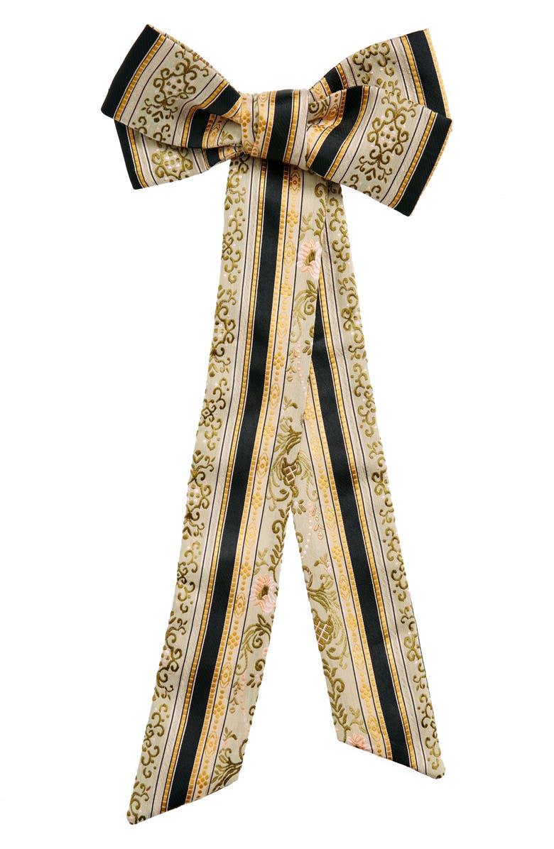 Bode Floret Brocade Bow Barrette, Main, color,