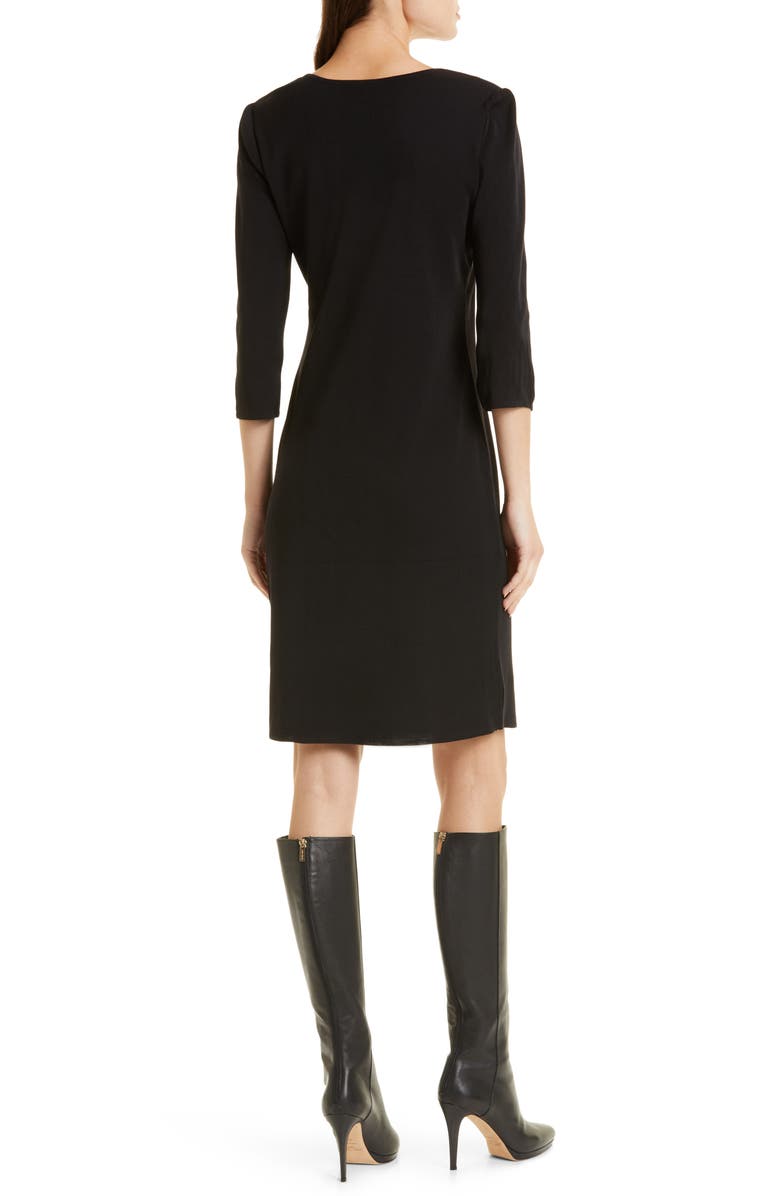 Misook Scoop Neck Knit Dress, Alternate, color, Black